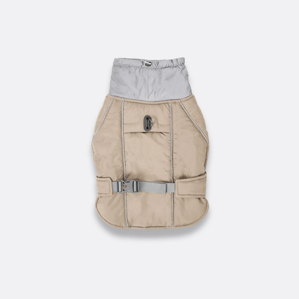 Vanntett hundejakke med refleks beige