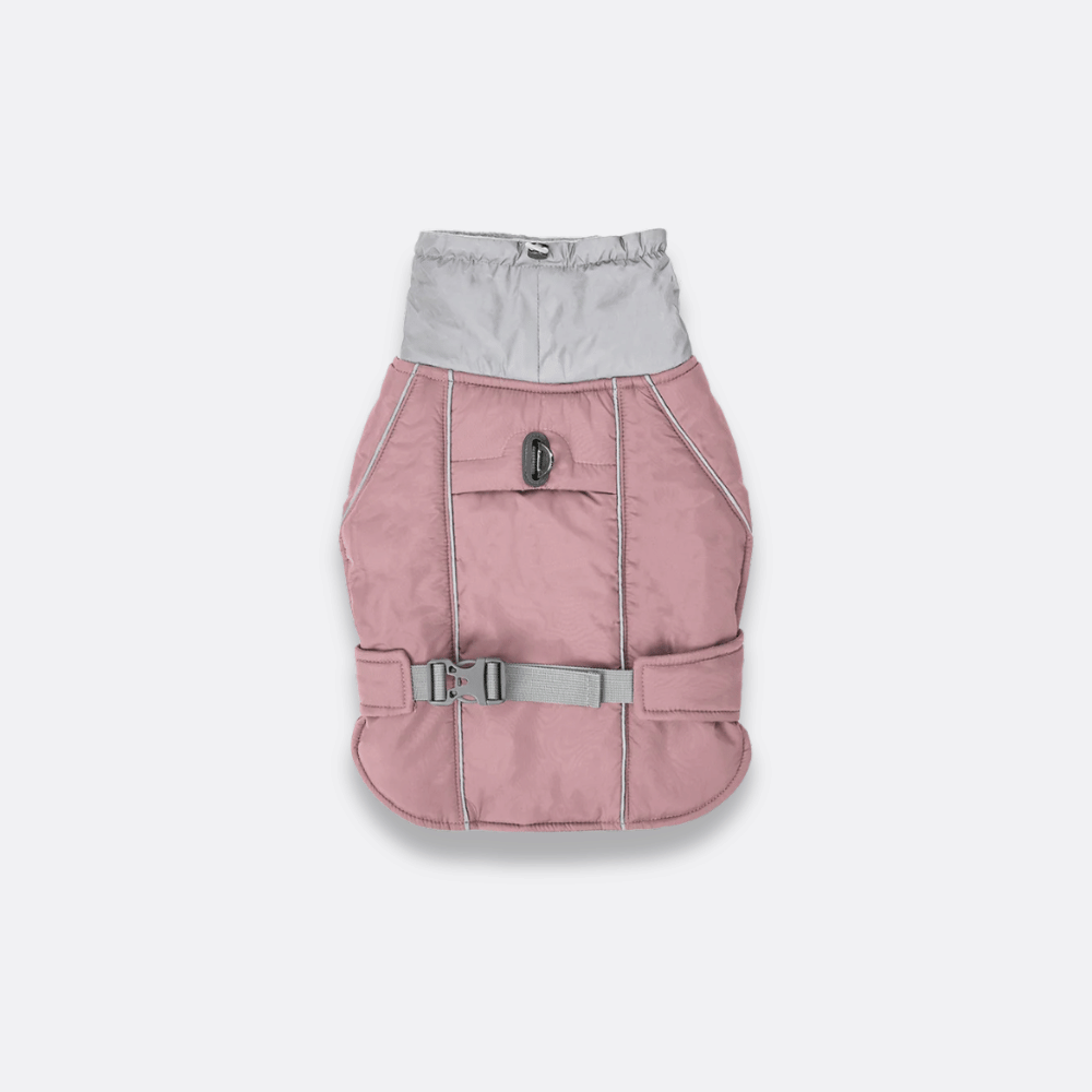 Vanntett hundejakke med refleks rosa