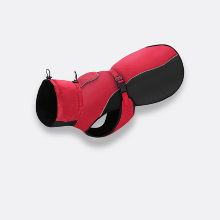 vanntett hundejakke med refleks rød