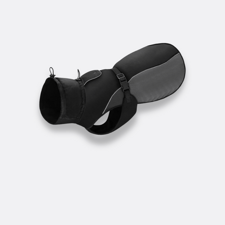 vanntett hundejakke med refleks svart