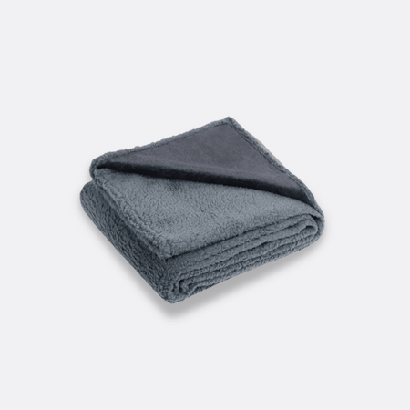 hundeteppe fleece gråblå