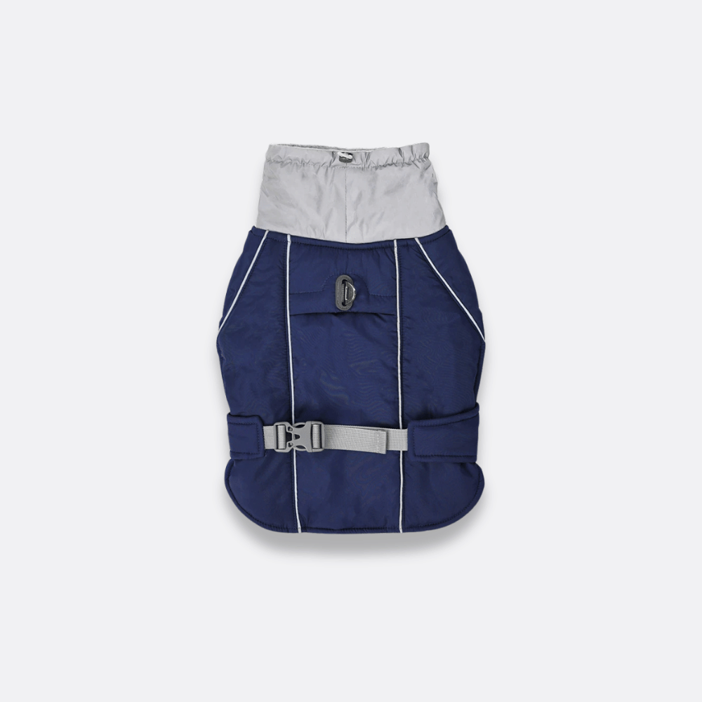 Vanntett hundejakke med refleks blå