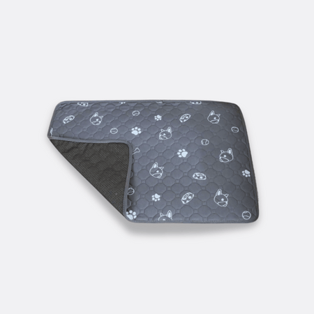 Tissematte for valpetrening grå bulldog