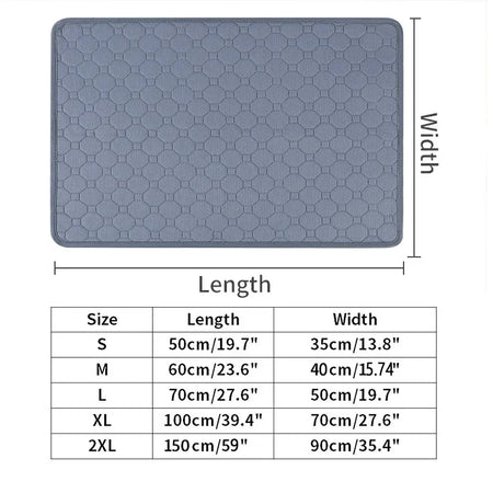 Tissematte til hund størrelseguide