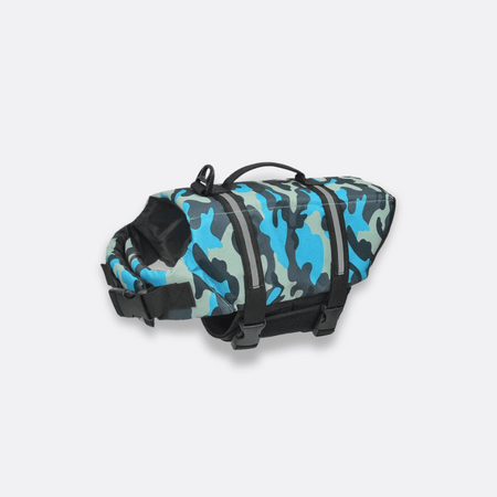 Sommer hundeflytevest blå/grønn kamuflasje