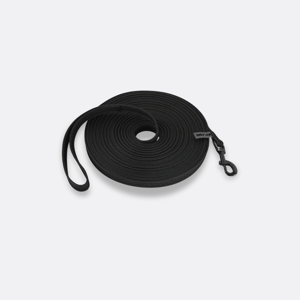Langt Hundekobbel i Fiber svart