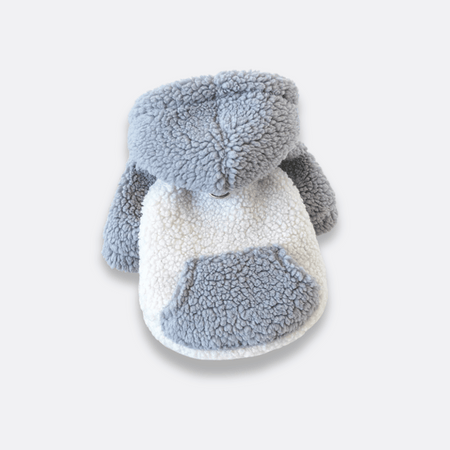 Fleece hettegenser til små hunder grå