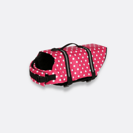 Sommer hundeflytevest rosa med prikker