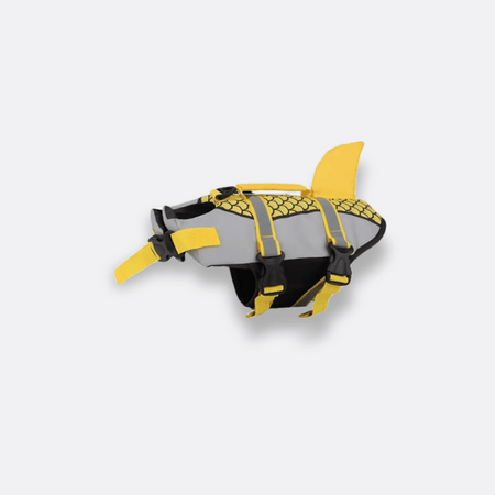 Flytevest hund hai-design gul