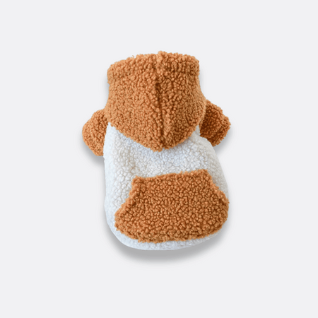 Fleece hettegenser til små hunder oransje